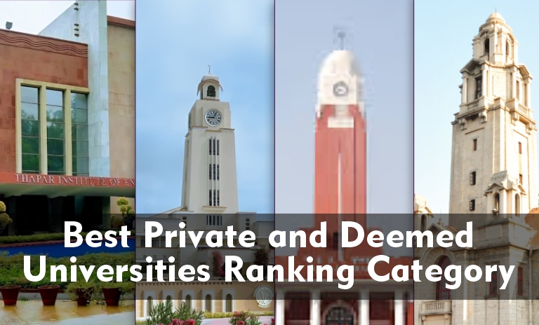 Best Private and Deemed Universities in India Ranking Category List 2024