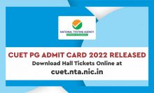 CUET PG Admit Card 2022