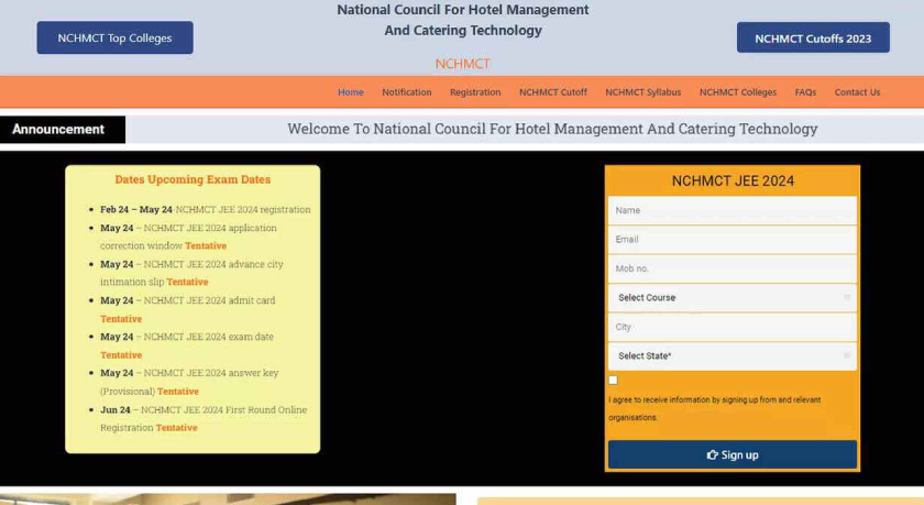 NCHMCT JEE 2024 Registration